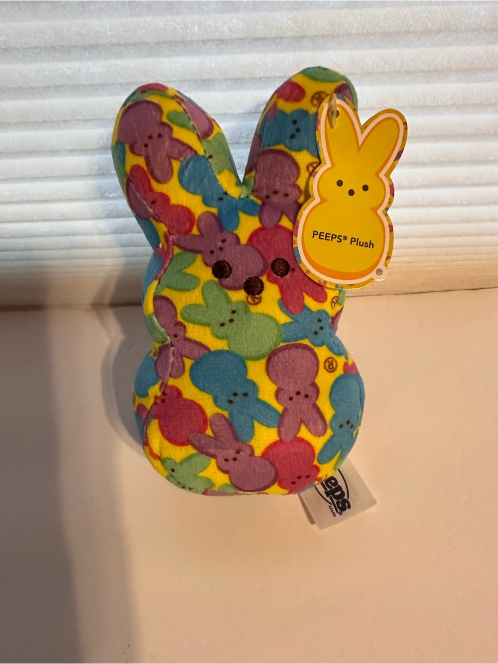 Peeps Plush Bunny - Yellow Multicolor Patterned Stuffed Toy - Picture 2 of 7